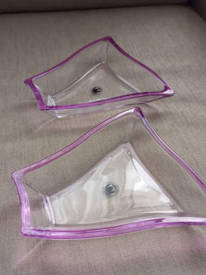 Walther glass bowl set new in violet shade