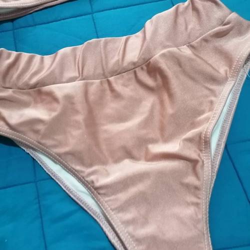 Gigi Bikinis one-shoulder bikini size M/L like new, dusty apple color