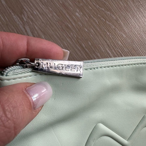 Mugler parfums small light green cosmetic pouch new