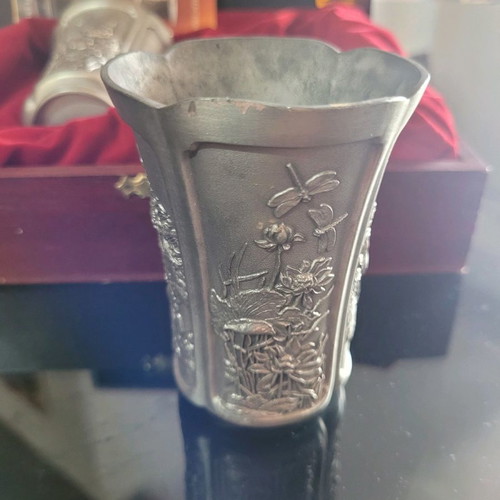 Roual Selangor Pewter Four Season Chinese glasses
