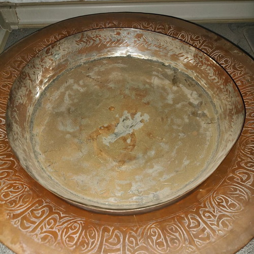 Copper trays used, pack of 16 handmade, oriental and Ottoman