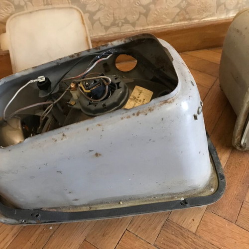 Front headlights vintage car used, pair, antique