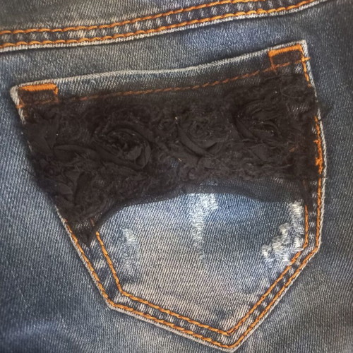 Rossodisera jeans used, size L, blue with Pink Woman tank top gift