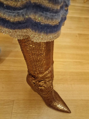 Casadei leather gold boot like new, size 38