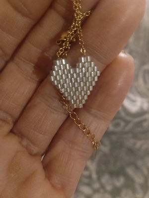 Necklace stainless steel new, silver