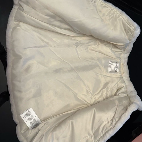 Mayoral white baby fur coat new for 12-month-old girls