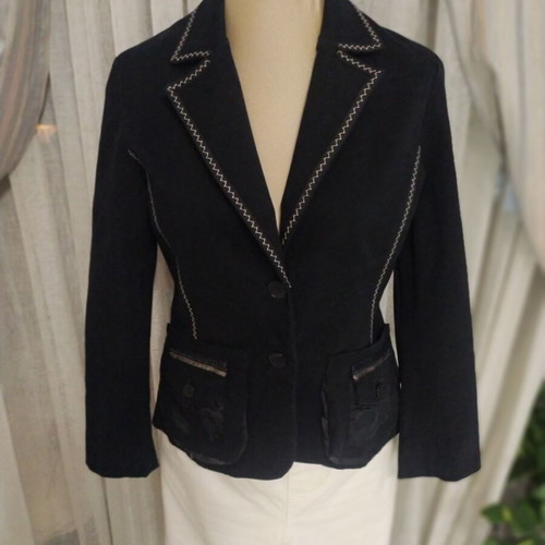 Christinaeffe black cotton jacket new, Italian size 44