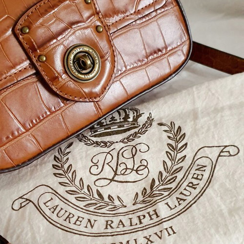 Ralph Lauren crossbody bag brown genuine leather new