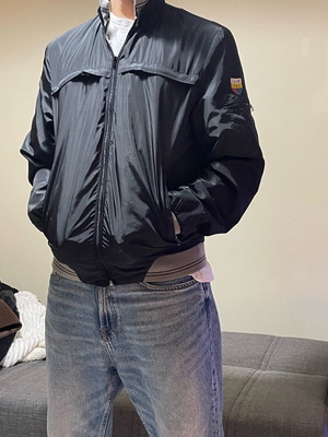 Bomber jacket reversible like new, black and gray
