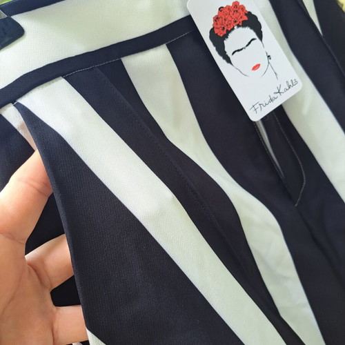 Frida Kahlo striped pants black and white new SheX