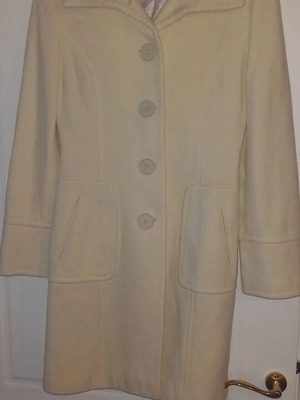 New Look wool coat like new, cream color, size S