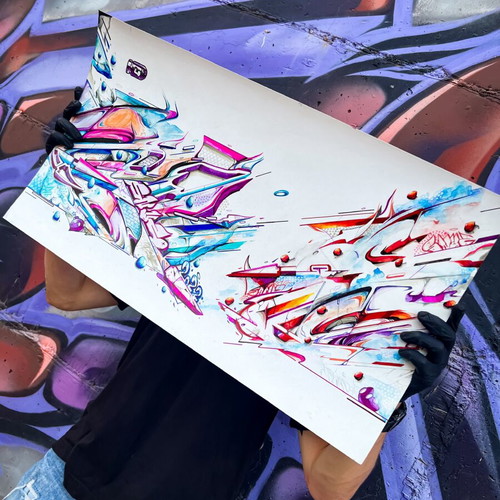 Original Artwork Graffiti Collision 2022 mixed media on paper new