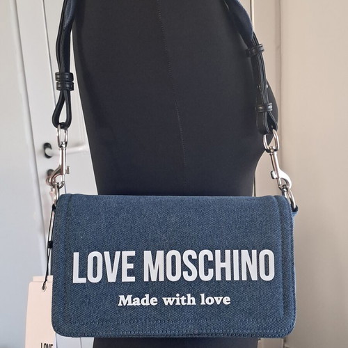 Love Moschino Denim Shoulder Bag new, blue