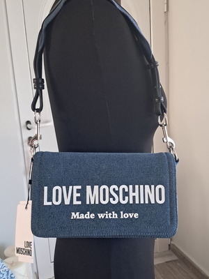 Love Moschino Denim Shoulder Bag new, blue