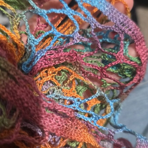 Knitted wool scarves new, white and multicolored