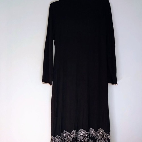 Midi black nightdress Gattina like new, size 42, gold details