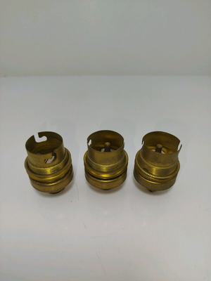 Brass bayonet lamp holders (B22) pack of 3 new