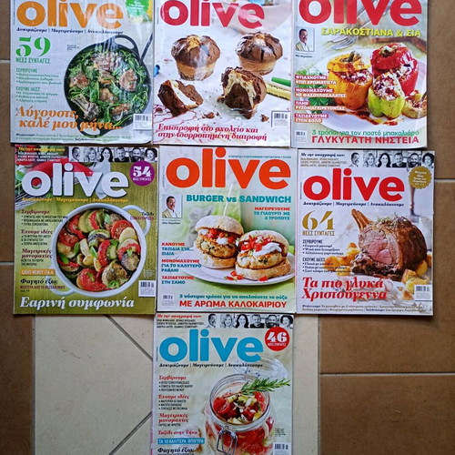 Olive magazine used, pack of 7 issues