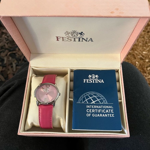 Festina women's/kids wristwatch used, pink