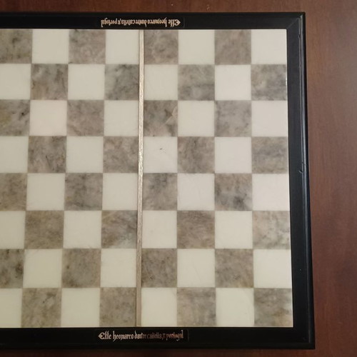 Chess set 1992 used, alabaster and wood collectible