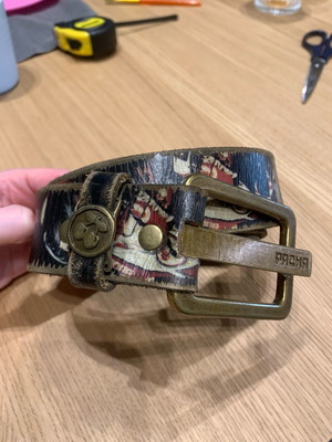 Pacha leather belt used, brown, size 110