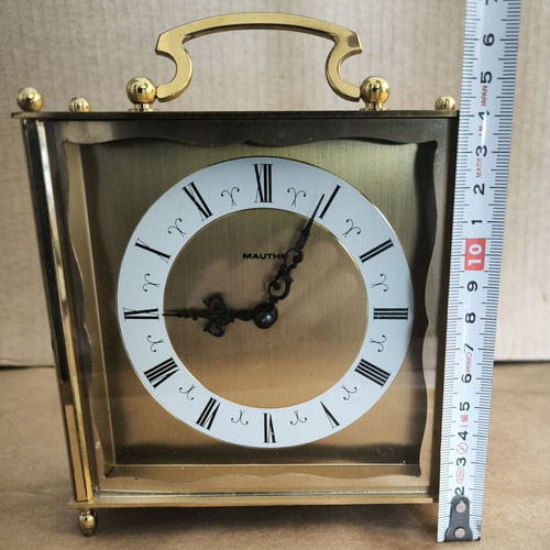 Vintage Mauthe Brass Mechanical Table Clock used