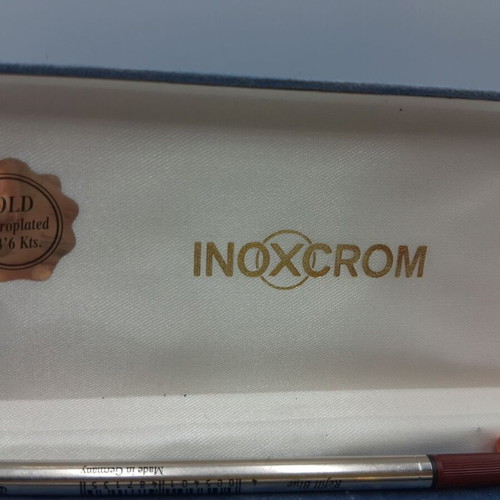 Inoxcrom pen with original box, gold electroplated details