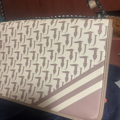 Shoulder bag, beige, large capacity