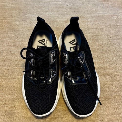 Emanuelle Vee sneakers black with strass and chunky sole like new, size 41