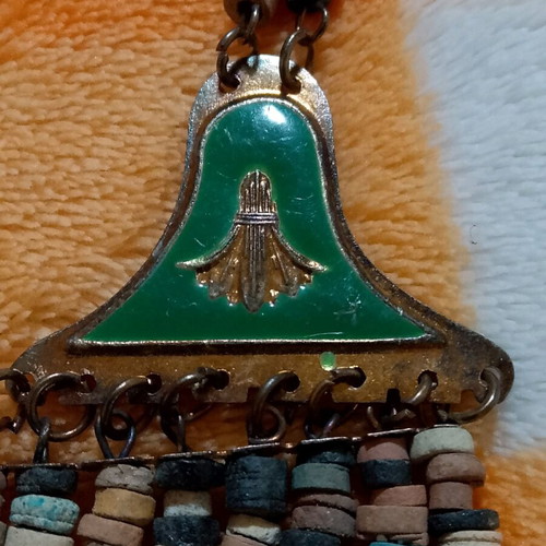 Vintage necklace with earrings used, Ancient Egypt theme