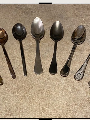 Sepra coffee/dessert spoon collection of 10 new, various colors and styles