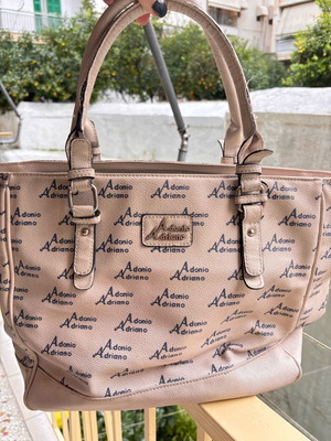 Women's handbag used, beige and blue