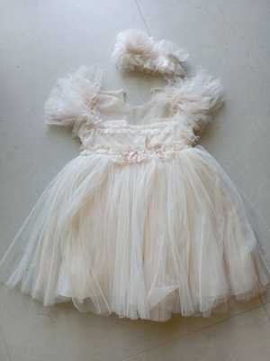 Baptism dress for 3-year-old girl like new with ribbon gift