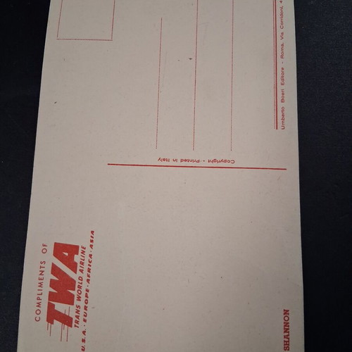 TWA Vintage Postcard Used From 1950s