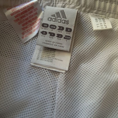 Adidas shorts used, white, 9-10 years, with back design and front pockets