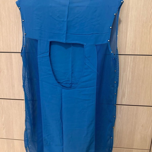 Calzedonia blue beach caftan with mesh and studs in excellent condition
