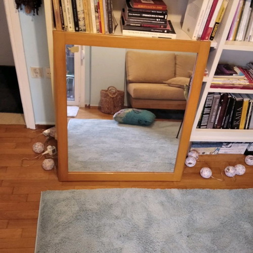Mirror used 80x90 with solid wood light color