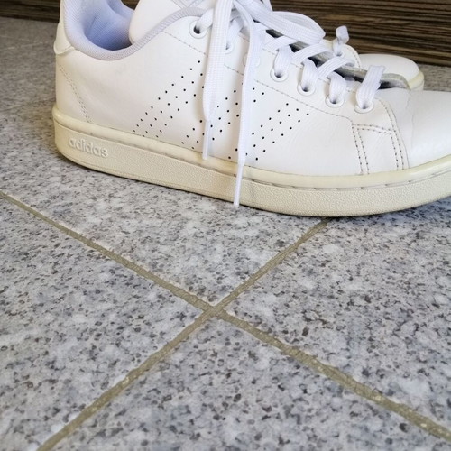 Adidas Advantage used genuine leather size 39 1/3 white sneakers