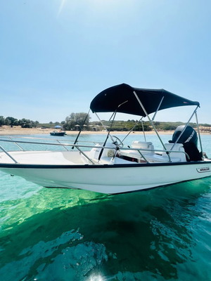 Boston Whaler 130 Sport βάρκα με εξωλέμβια Mercury και τρέιλερ