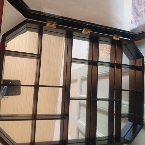 Display cabinet with mirror new, decorative wall showcase for collectibles