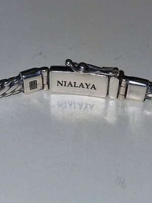 Nialaya jewellery men's bracelet 4mm sterling silver 925 like new