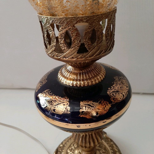 Porcelain and bronze lamp like new, 1960-70