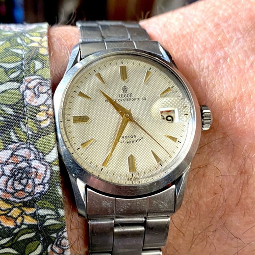 Tudor Prince Oysterdate 34 automatic watch with honeycomb dial