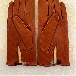 Unisex δερμάτινα γάντια σε καφέ χρώμα medium