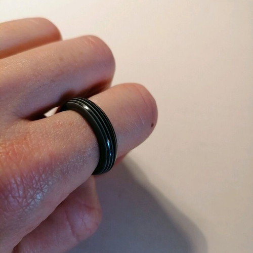Dark gray plexiglass ring new