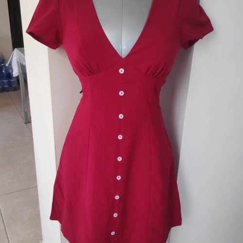 Mini red dress new, size Small, short sleeve