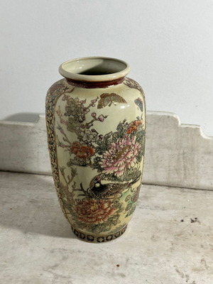 Old Chinese porcelain vase used, embossed, 37x19.5 cm