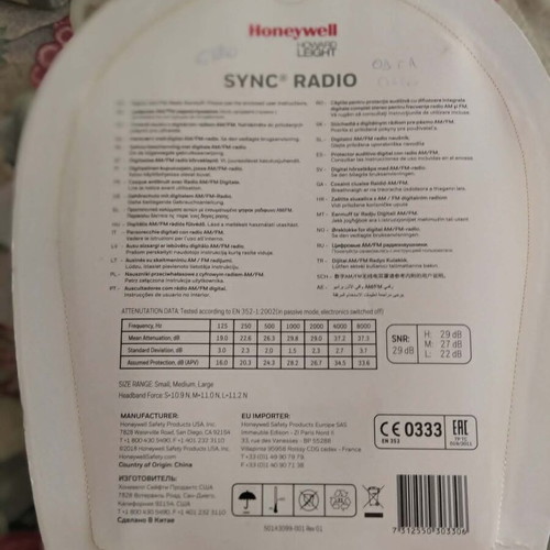 Honeywell Howard Leight Sync Radio AM/FM Earmuffs new