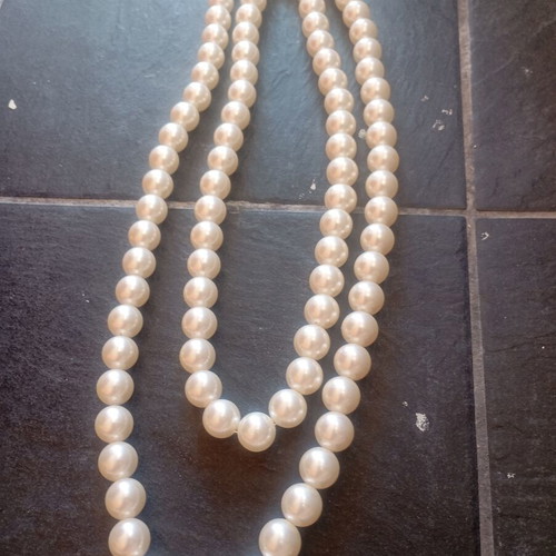 Large vintage pearl necklace Fo Bijou like new, long