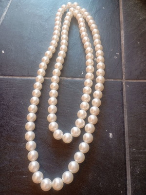 Large vintage pearl necklace Fo Bijou like new, long